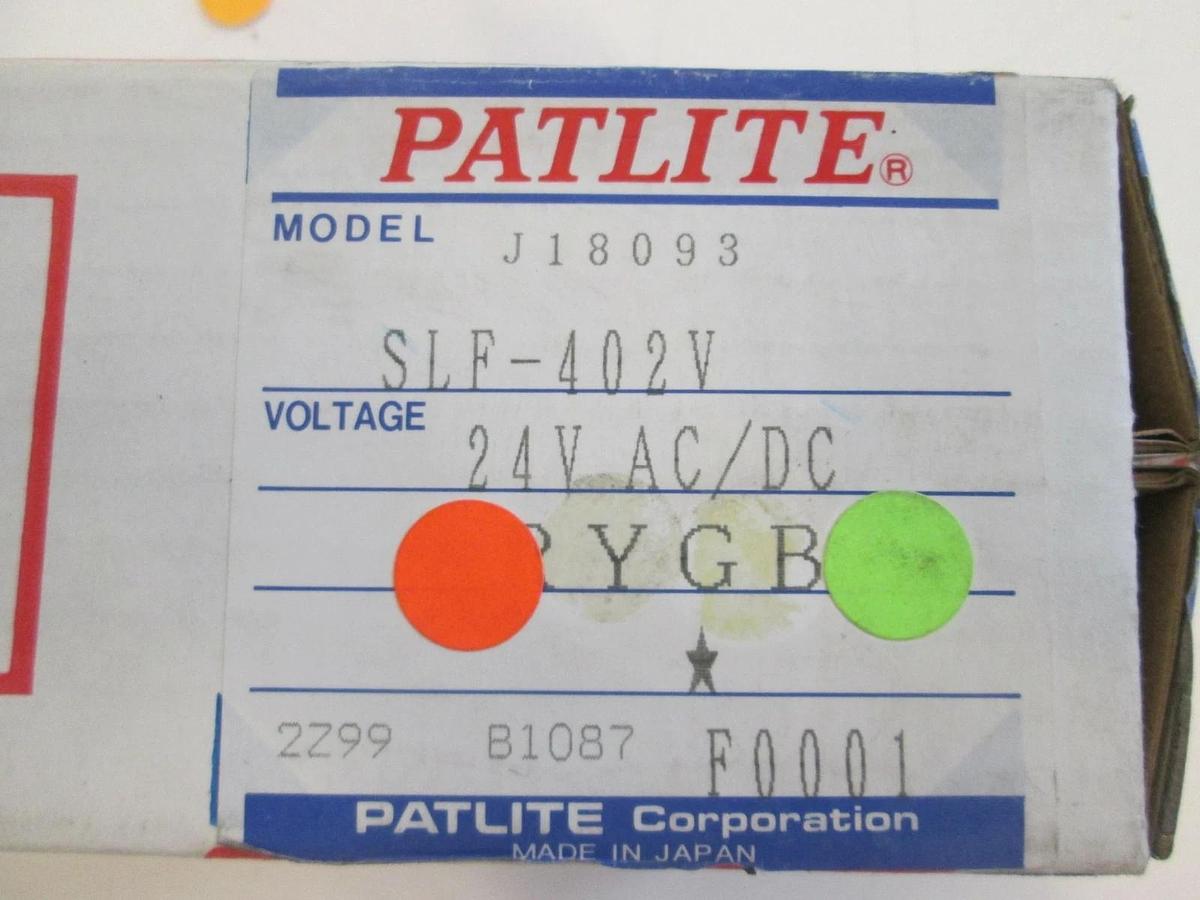 Used Patlite, SLF-402V/ SLF-V, Signal Light Tower, 24V AC/DC, RYGB, New