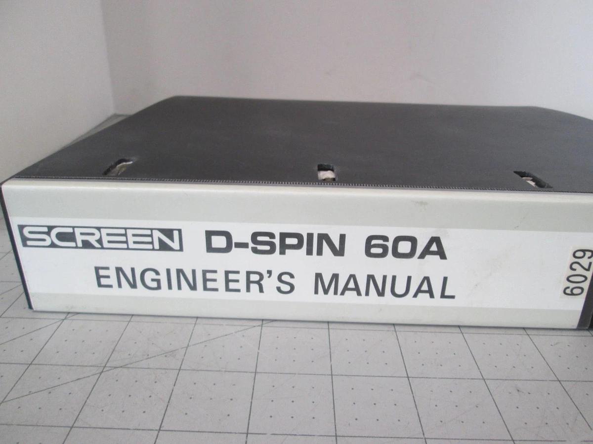 Used Screen, D-Spin 60A, Engineer's Manual, Used