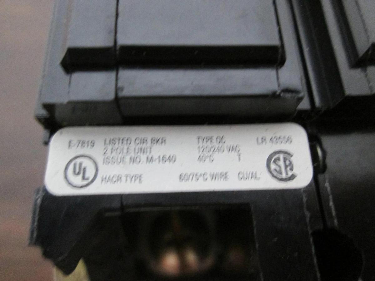 Used Cutler Hammer, 10A, 2 Pole Quicklag Circuit Breaker, HACR Type, Used, Lot of 2