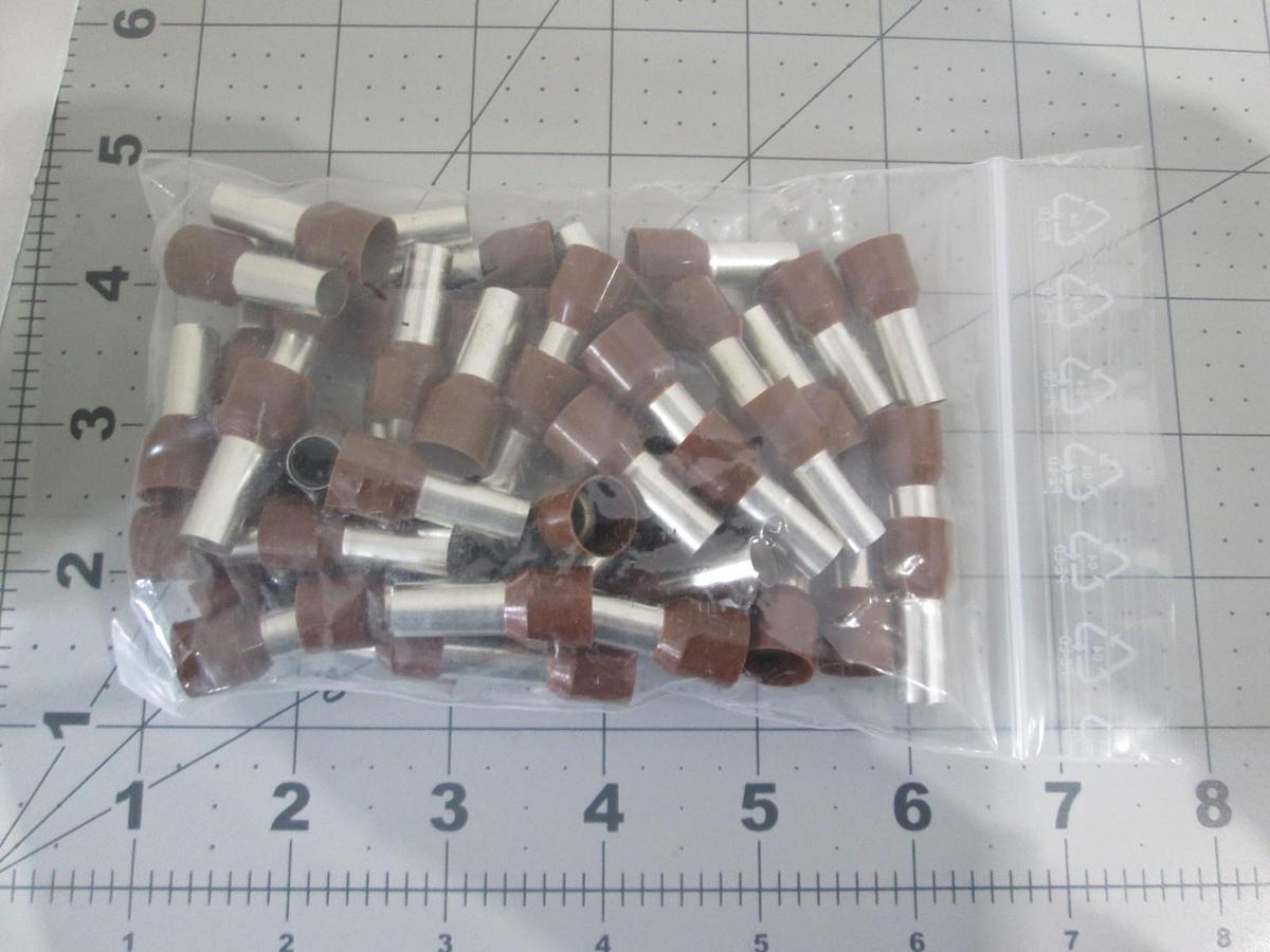 Weidmuller, 0317000000, Ferrule, End, Cable, 4 AWG, BR, New, Lot of 50