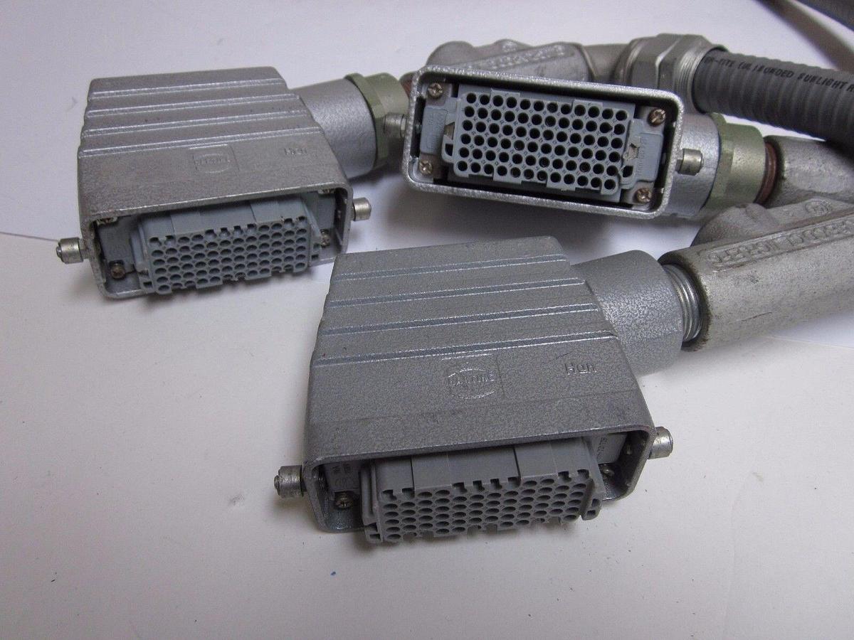 Used Harting Han-DD 72F Crimp Terminal Connector, 72 Cont., Fem w/ Housing - Lot of 3