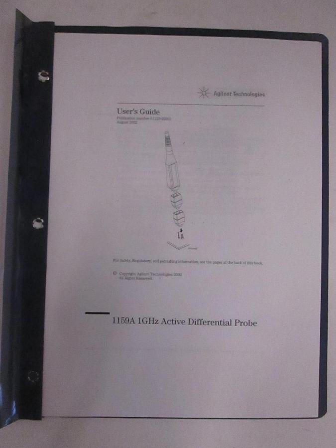 Used Agilent 1159A 1GHz Active Differential Probe User's Guide, Used
