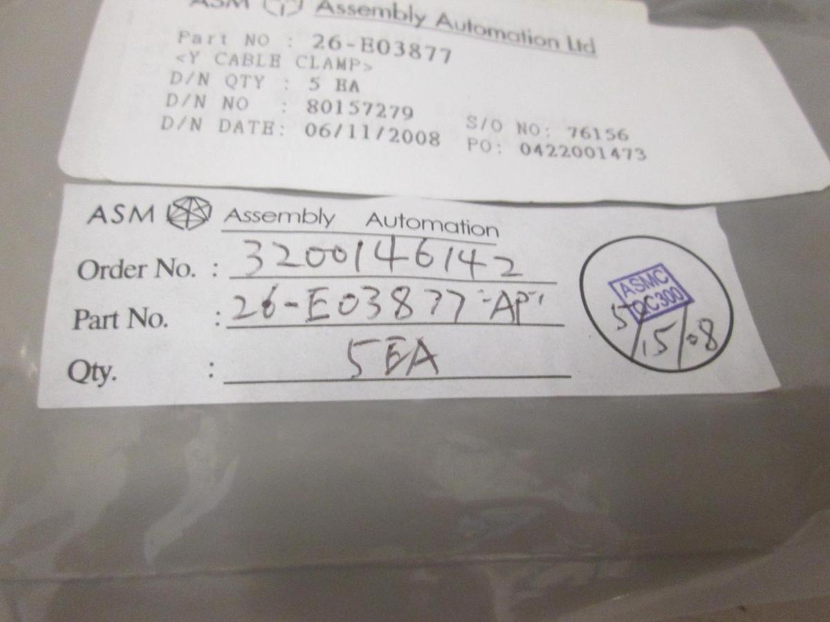 ASM, Y Cable Clamp, 26-E03877, New, Lot of 5