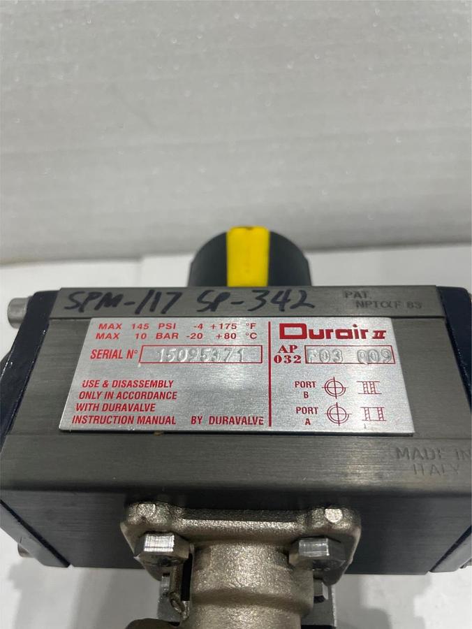 Used Duravalve Inc. Assy, Durair II, AP 032 F03 009, Used