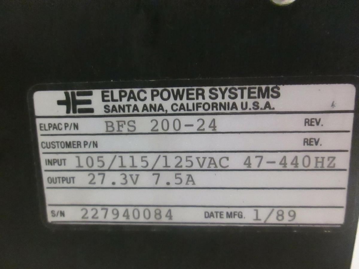 Elpac BFS200-24 Power Supply, 47-440Hz, 105/115/125VAC, New