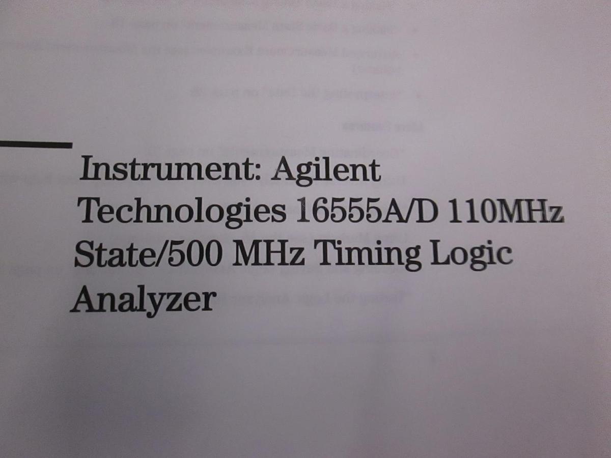 Used Agilent Tech, 16555A/D 110MHz State/500 MHz Timing Logic Help Volume, Used