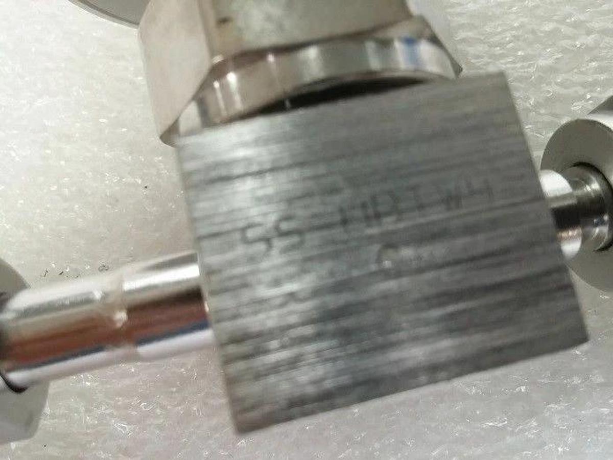 Used Nupro SS-HBTW4-C High Pressure Valve, 1/4" Tube x 3/8" Tube Butt, NC, Used