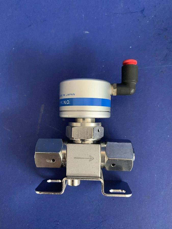 Used Fujikin Mega-Mini LA Pneumatic Valve, N.O., 1/4" F UJR, FP-SD-71-6.35-2, Used