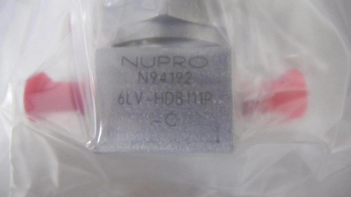 Nupro High Pressure Valve 6LV-HDB111P-C, 1/4" Tube Butt Weld, NIB