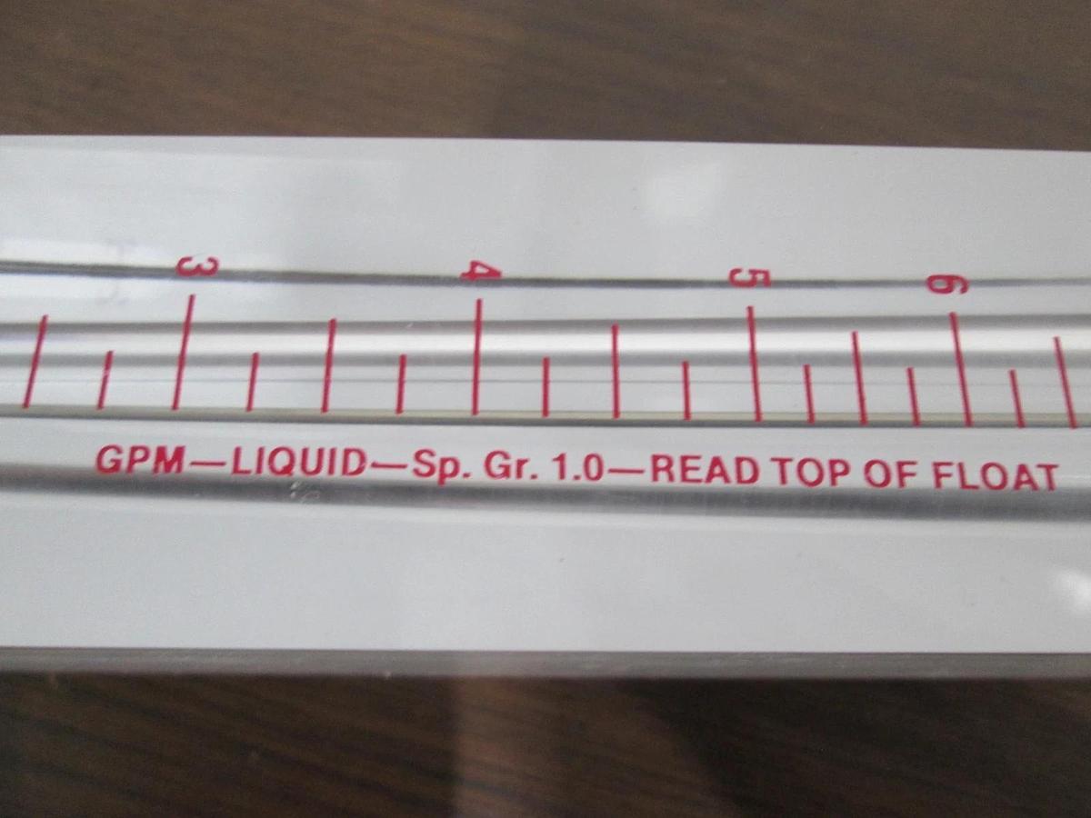 Used King Instrument, Sp. Gr. 1.0, 0.5-10.5 GPM, Flowmeter, Used