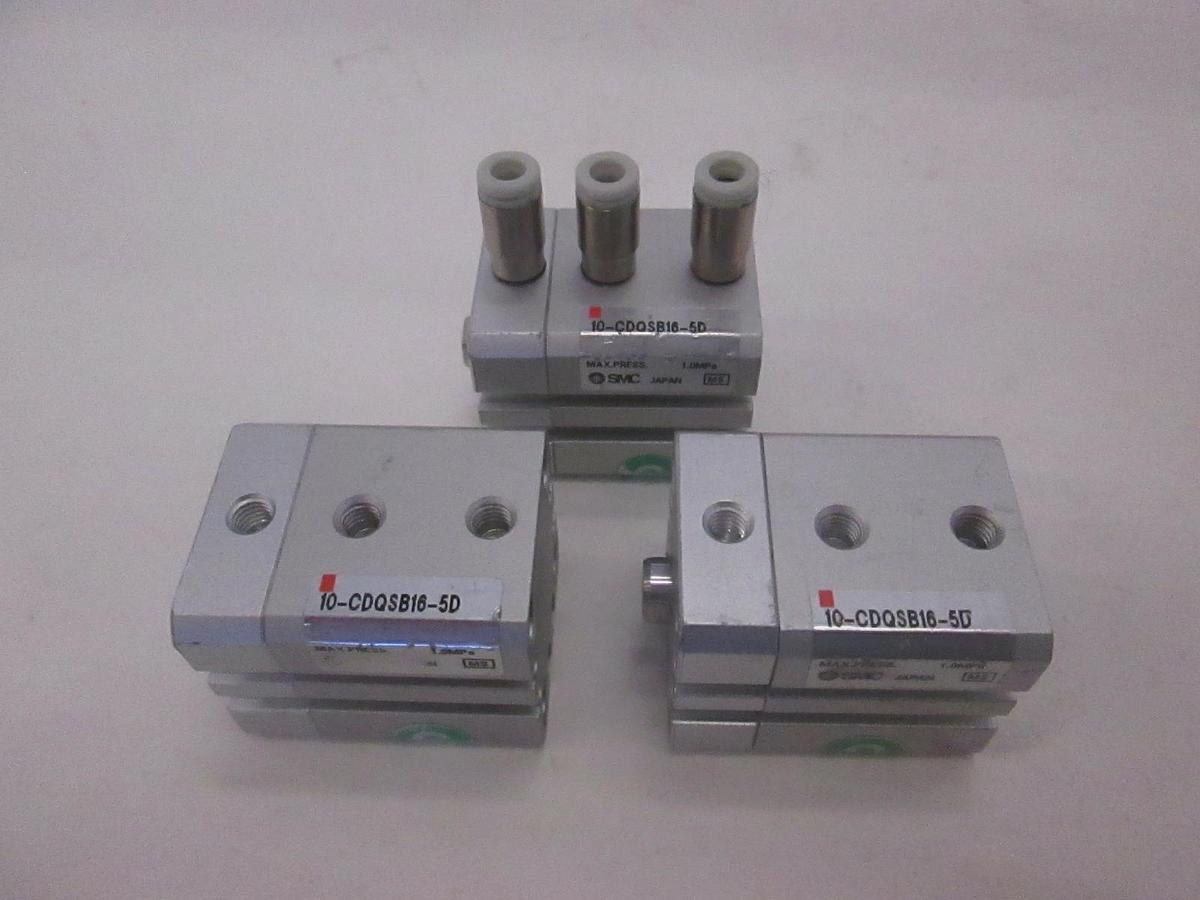 Used SMC, 10-CDQSB16-5D, Compact Cylinder, Used, Lot of 3