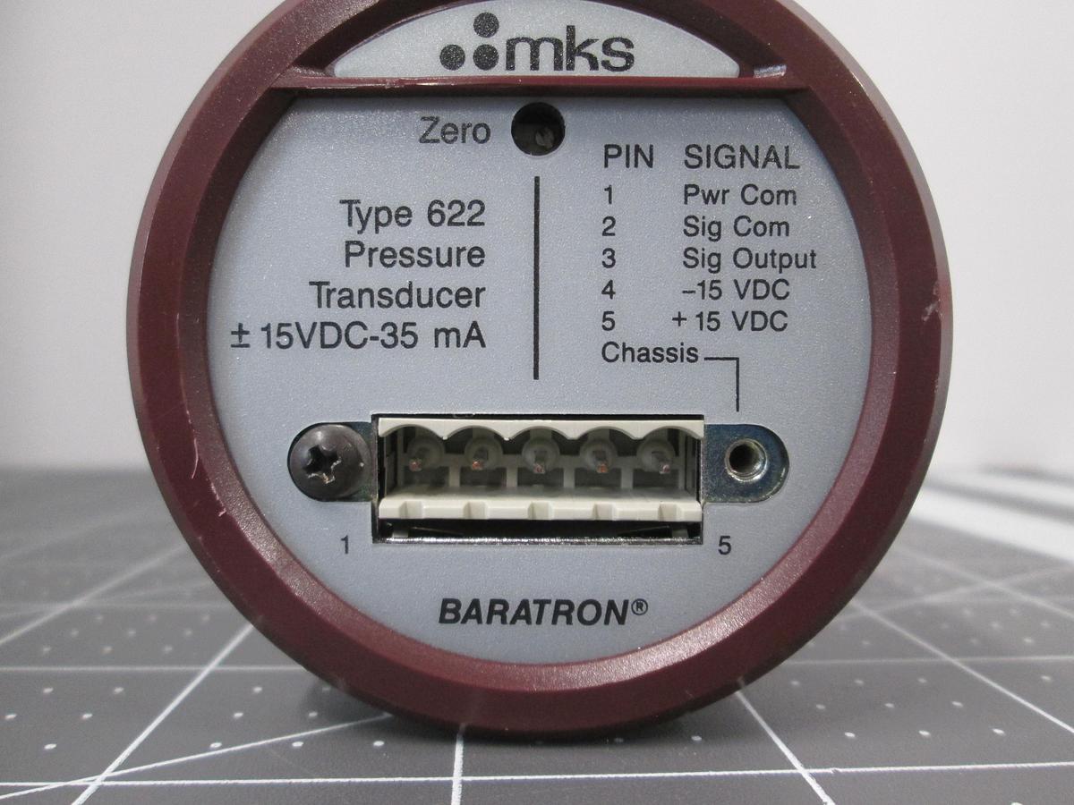 Used MKS, 622C02TBE, Baratron 2 Torr Absolute Pressure Transducer 8 VRC Tested
