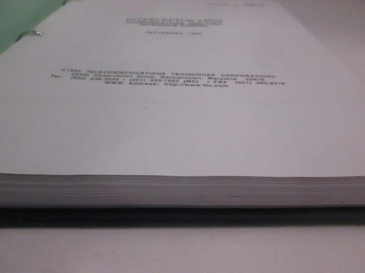 Used Interceptor 1402S Communications Analyzer Reference Manual, Used