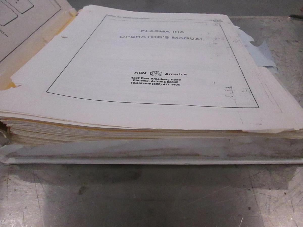 Used ASM Plasma 111A/ SATC 1D Operator Manual, Used