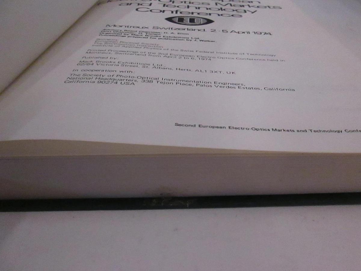 Used Second European Electro-Optics Markets and Tech Conference 1974, Used