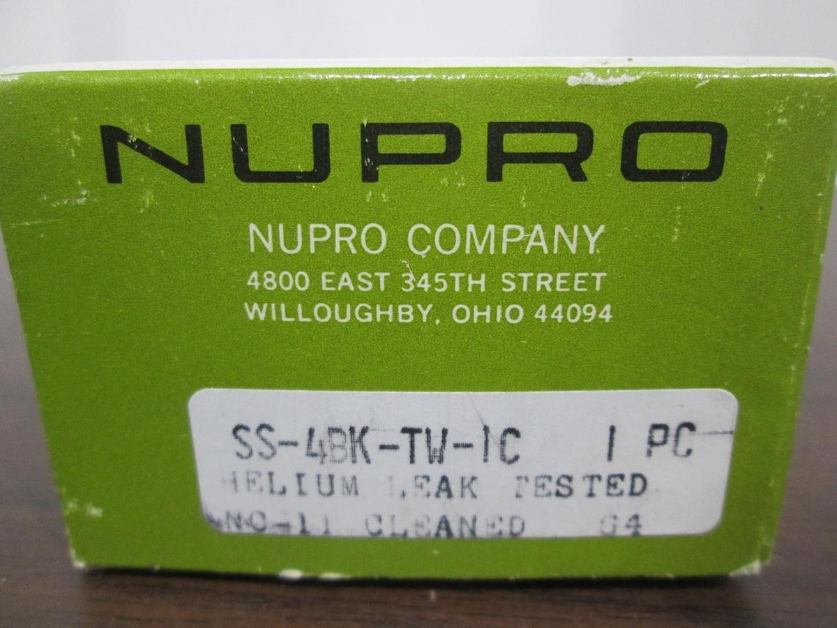 Nupro, SS-4BK-TW-1C, 1/4" Butt End Bellows Sealed Valve, New