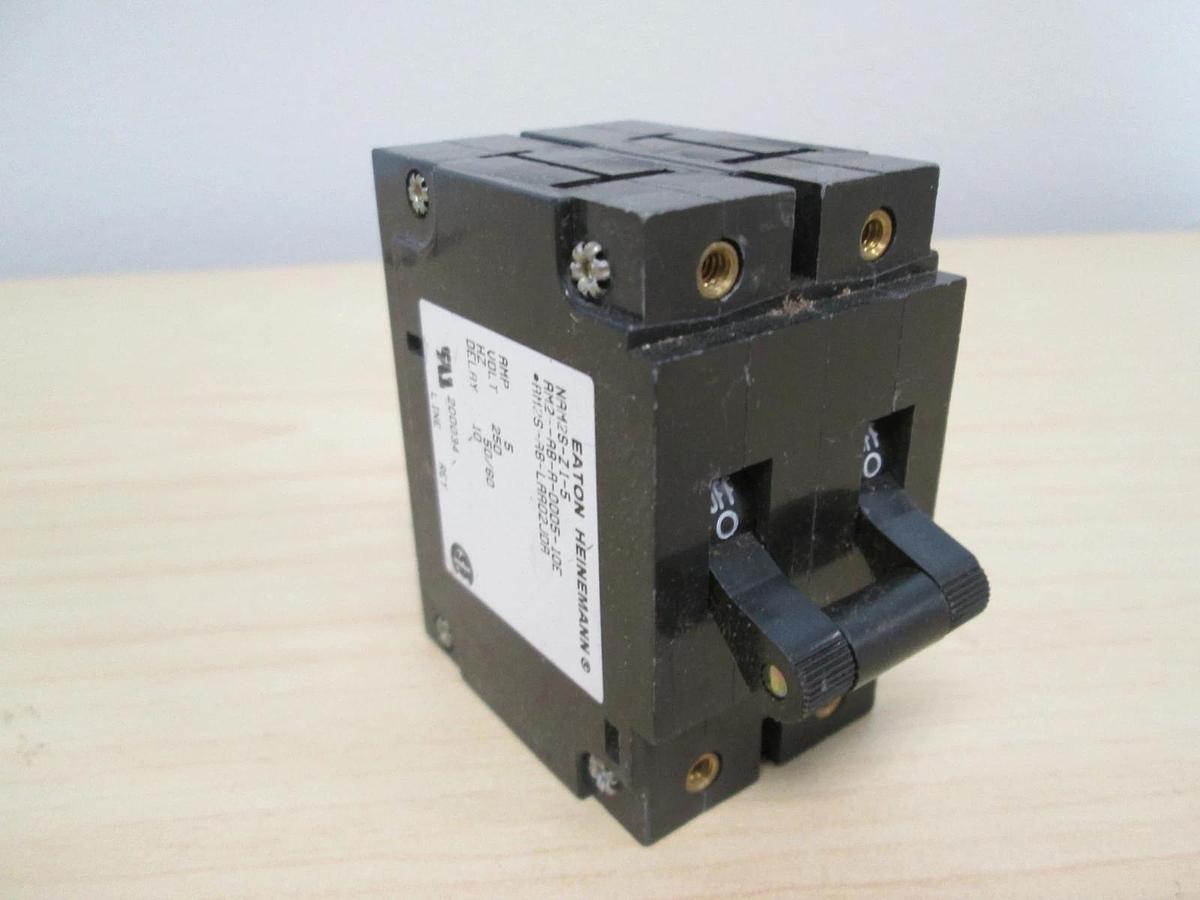 Used Heinemann, AM2-AB-A-0005-10E, 2 Pole Circuit Breaker, 250V, 5A, Used