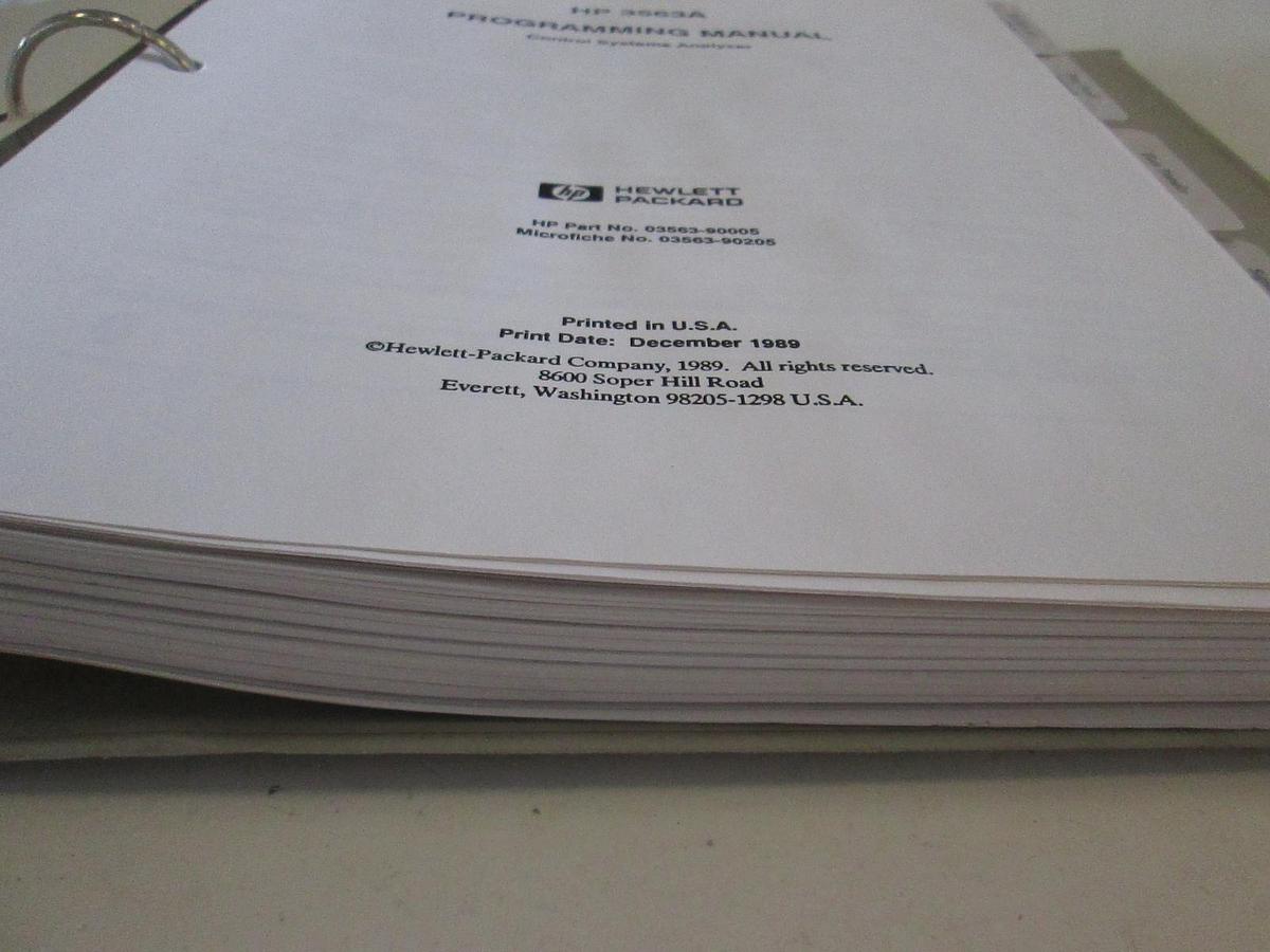 Used HP 3563A Control Systems Analyzer, Programming Manual, Used