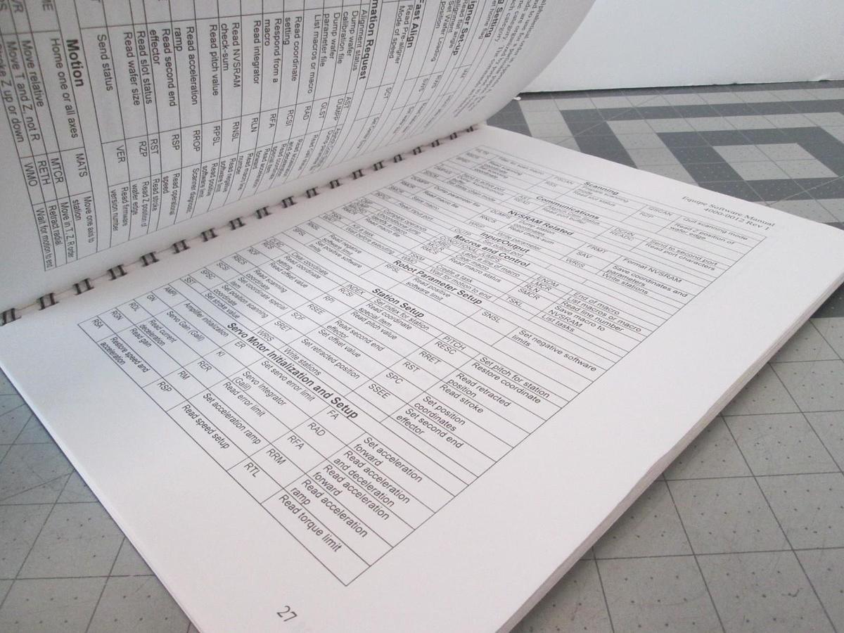 Used PRI Automation, Software and Controller Manual, 4000-0012, Used