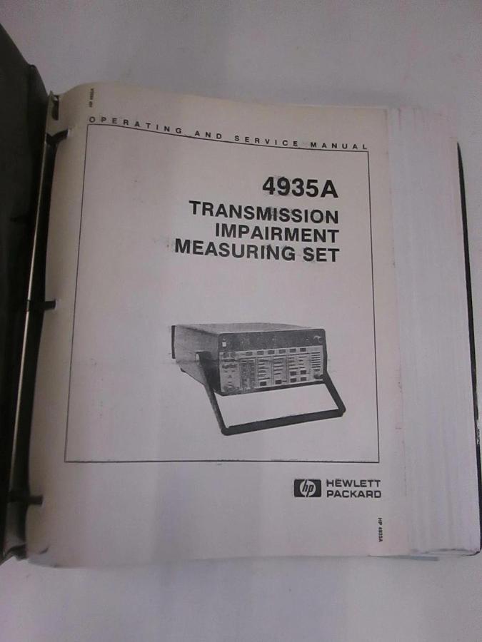Used HP 4935A Transmission Impairment Measuring SetOperating and Service Manual, Used
