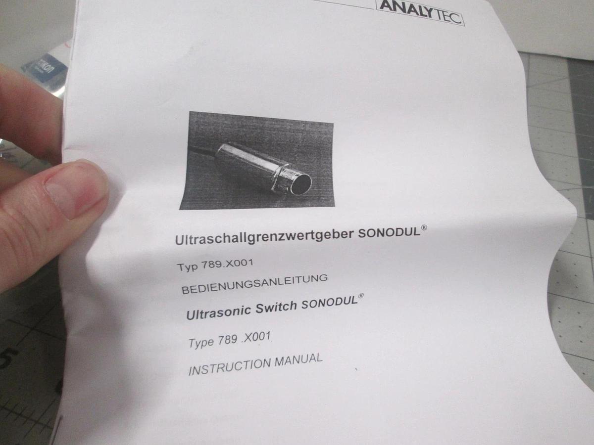 Analytec, Ultrasonic Level Switch, Type LUS.SSCO w/ Instruction Manual, New