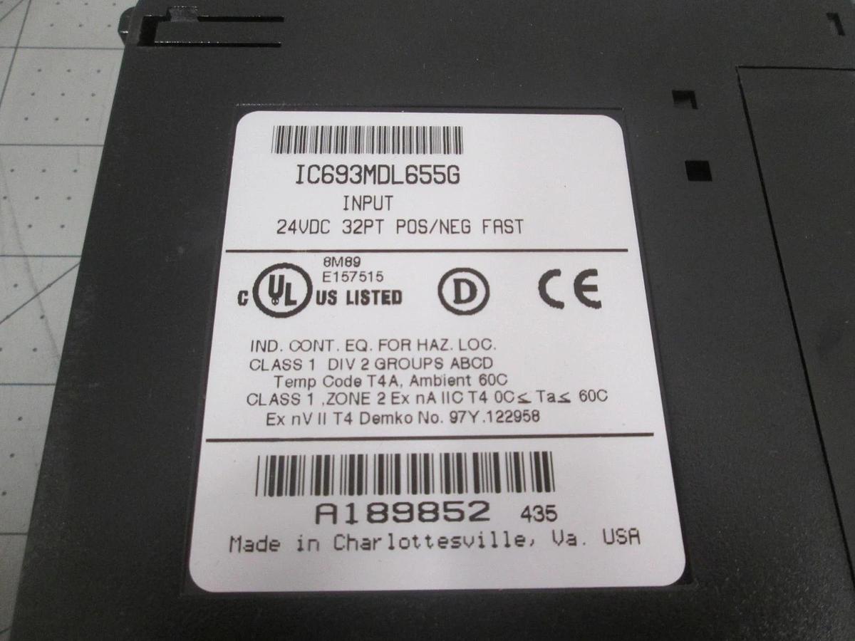 Used GE Fanuc, IC693MDL655G, PLC Module, Input 24VDC, 32PT POS/NEG Fast, Used