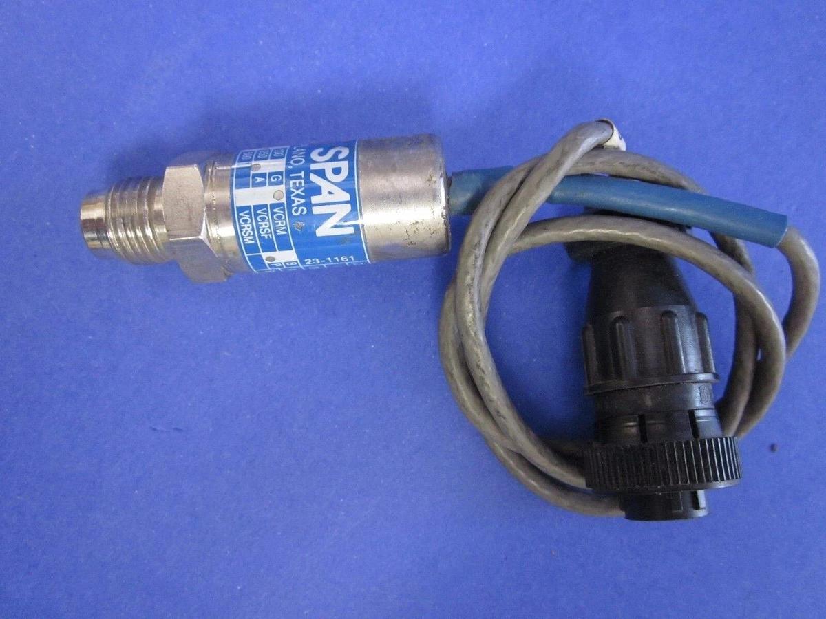 Used SPAN Pressure Transducer, SPT-100, 23-1161, 1/4" Male VCR, 250 psi, Used