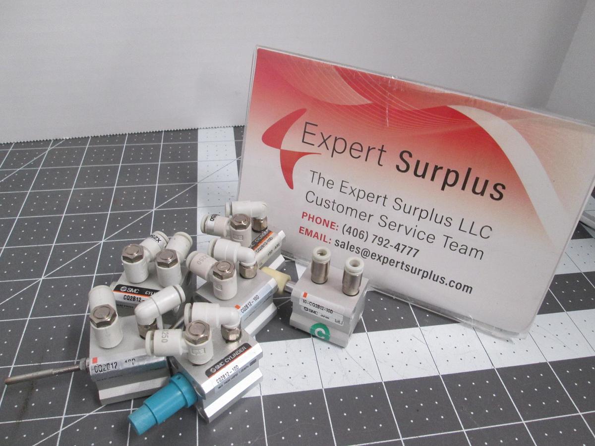 Used Lot of 6 SMC CQ2B12-10D Compact Pneumatic Air Cylinder Block Mix 12mm 10mm