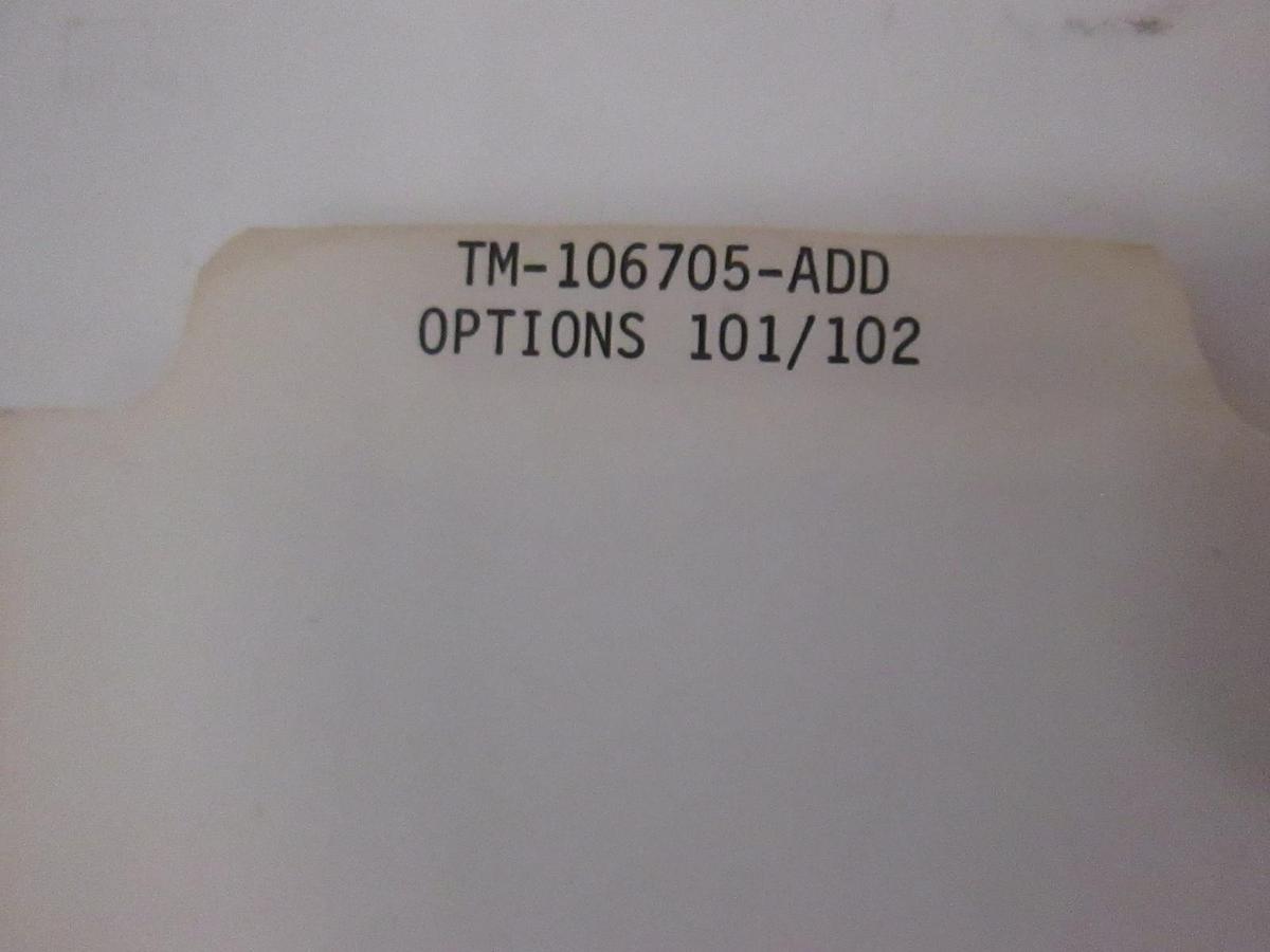 Used Dranetz TM-106705-ADD Instructions For Repair Order, Options 101/102, Used