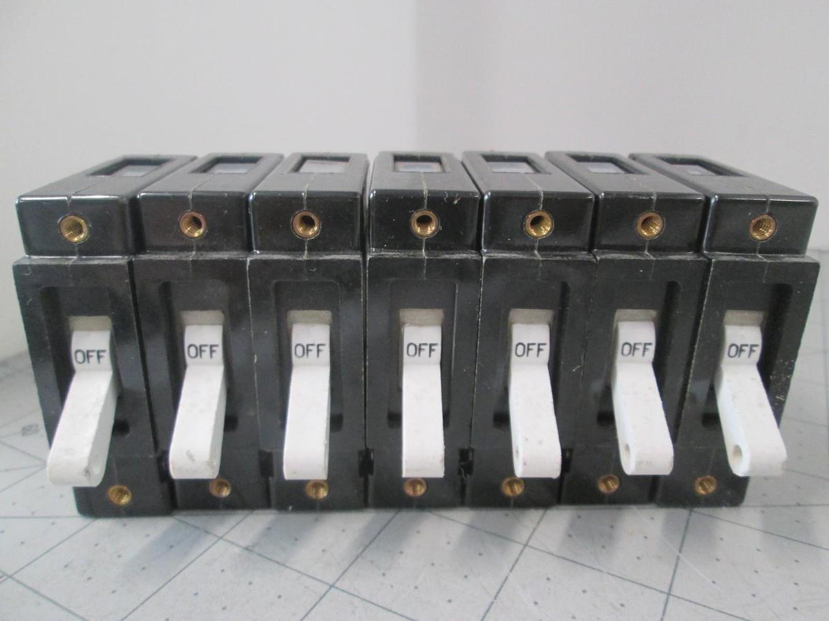 Used Airpax, Circuit Breaker, Single Pole, 205-1-1-66-3-153, Used, Lot of 7