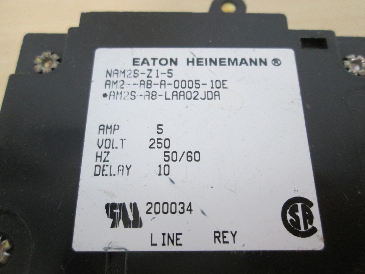 Used Heinemann, AM2-AB-A-0005-10E, 2 Pole Circuit Breaker, 250V, 5A, Used