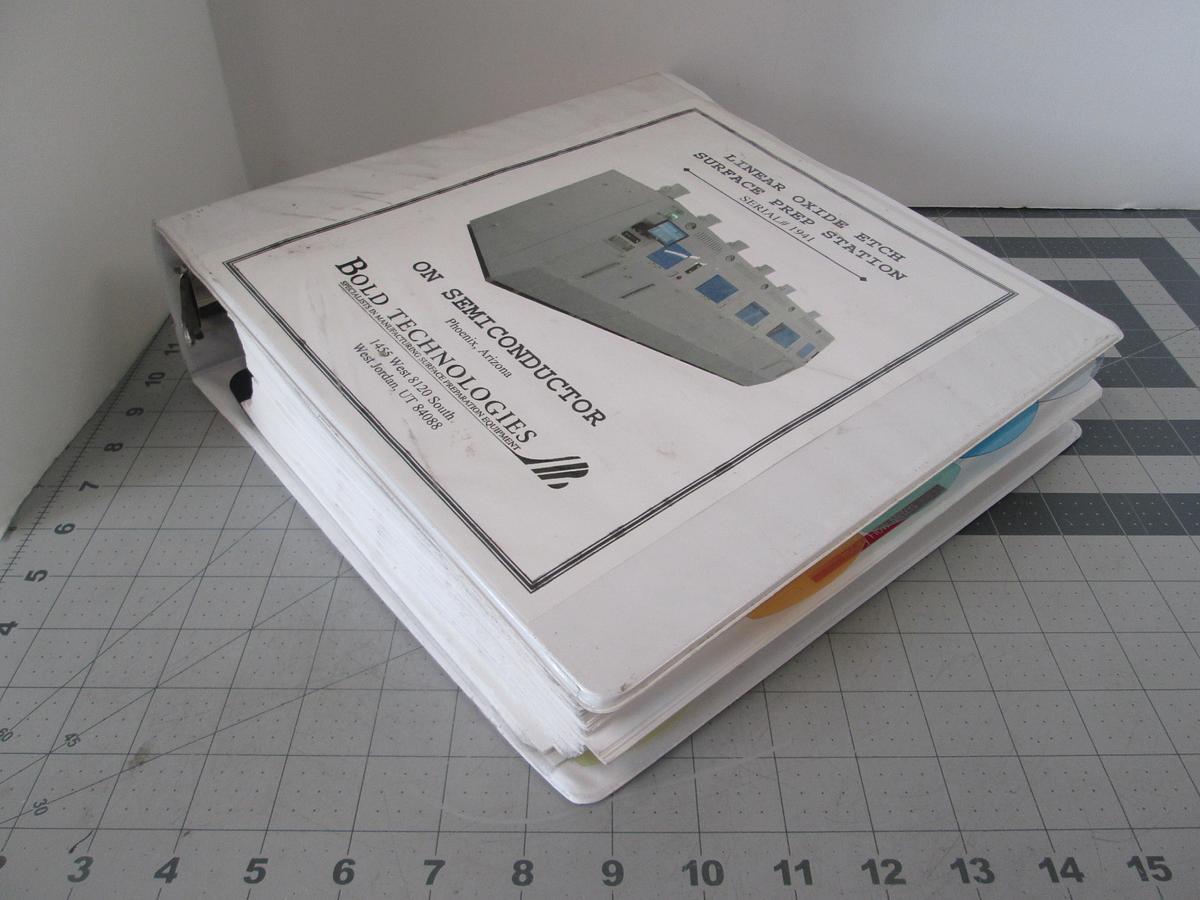 Used Bold Technologies, 1941, Linear Oxide Etch Surface Prep Station, User Manual, Used