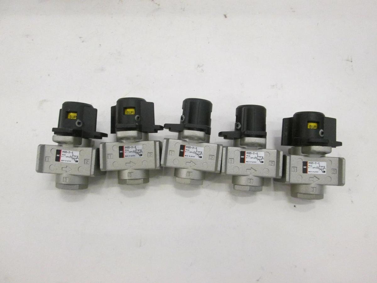 Used SMC, VHS20-01-B, Lock Out Valve, 3-Port, Used, Lot of 5
