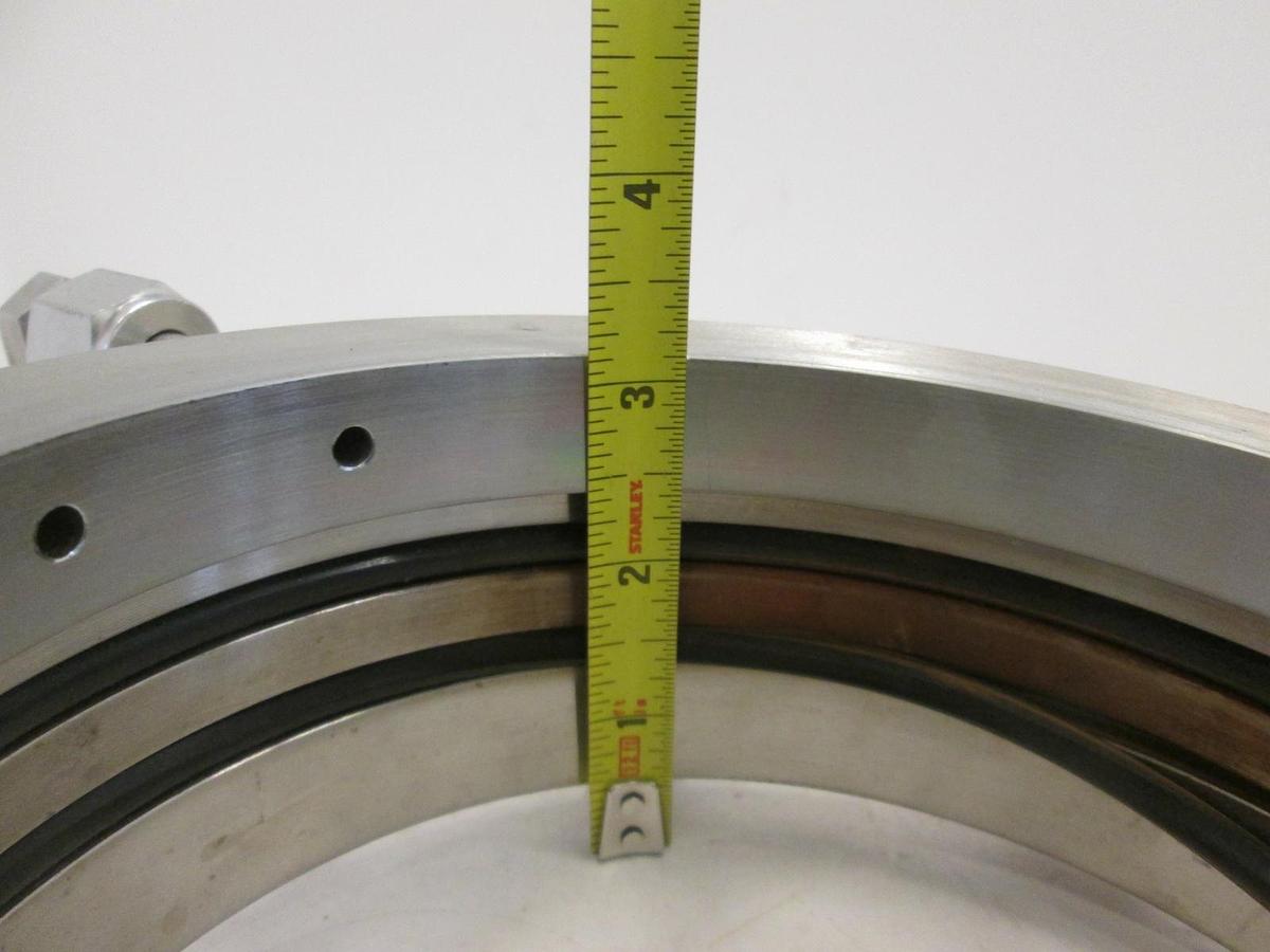 Used End Cap, 150/156 Front LPCVD Furnace Flange, water cooled, 1/4 vco gas in Used