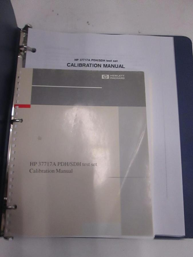 Used HP 37717A PDH/SDH Test Set Calibration Manual, Used