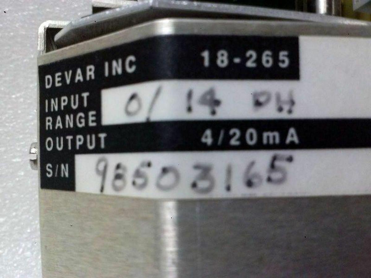 Used Devar 18-265 Isolated Transmitter, 0/14 pH, NWOB