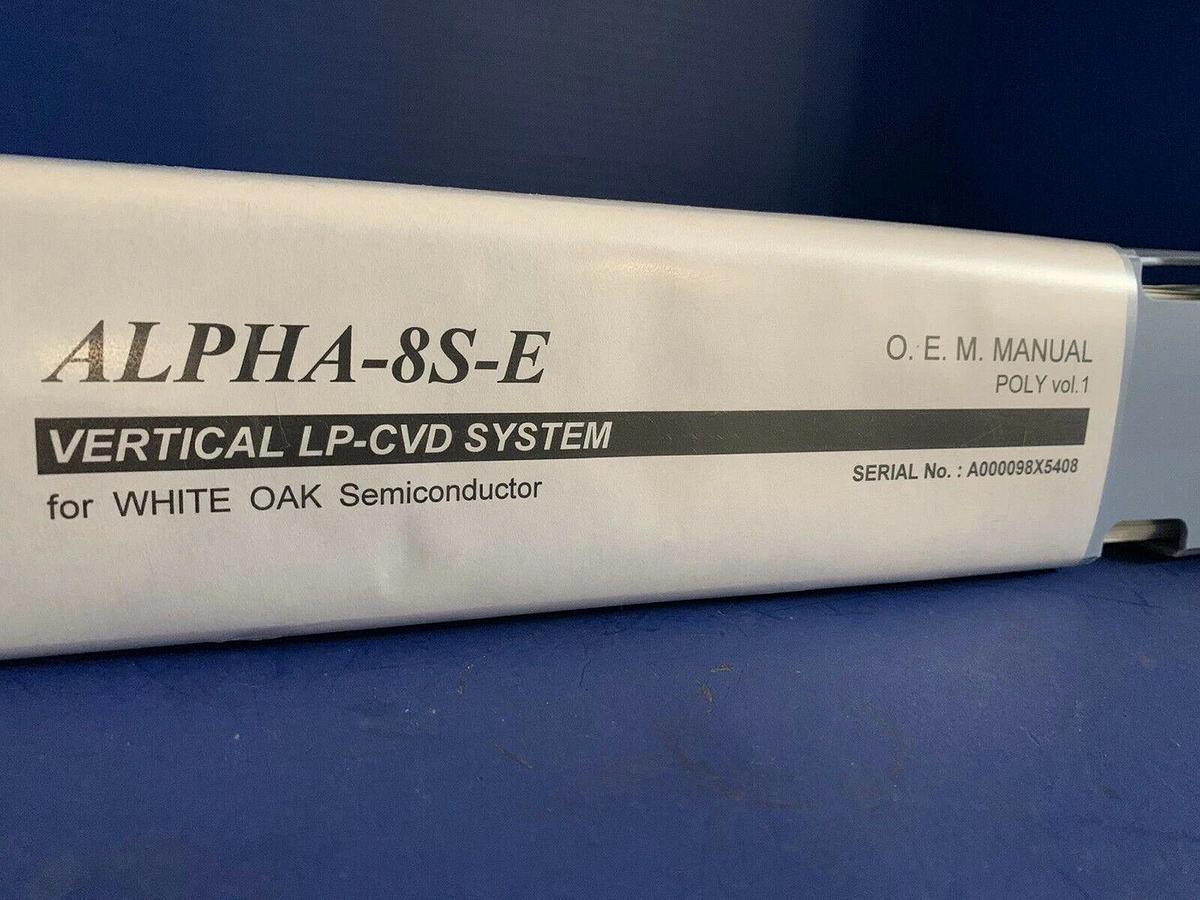 Used Tokyo Electron ALPHA-8S-E Vertical LP-CVD POLY O.E.M. Manual Volume 1, Used