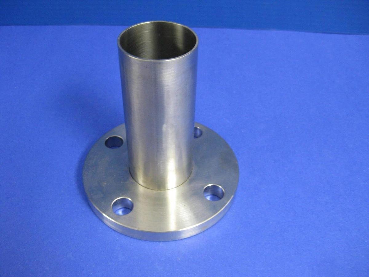 Used Stainless Steel Vacuum Fitting: 2" Tube w/ 5" OD F-Flange