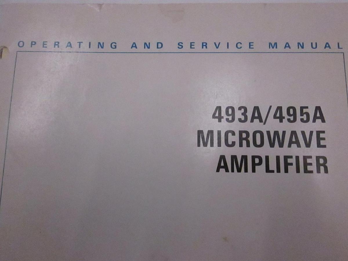 Used HP 493A/495A Microwave Amplifier Operating and Service Manual, Used