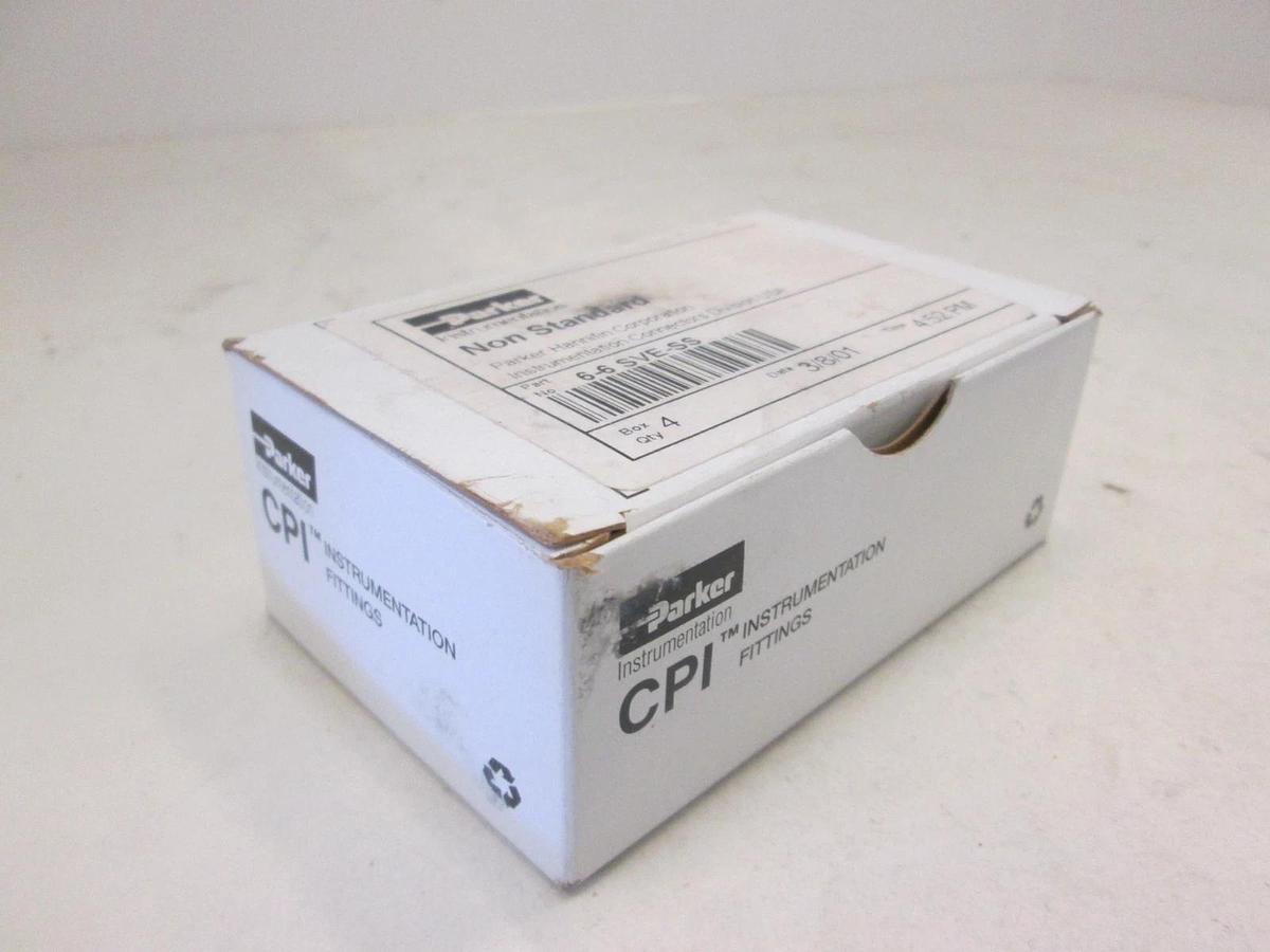 Parker, 6-6 SVE-SS, 45 Degree Elbow Fitting, Box of 4, New