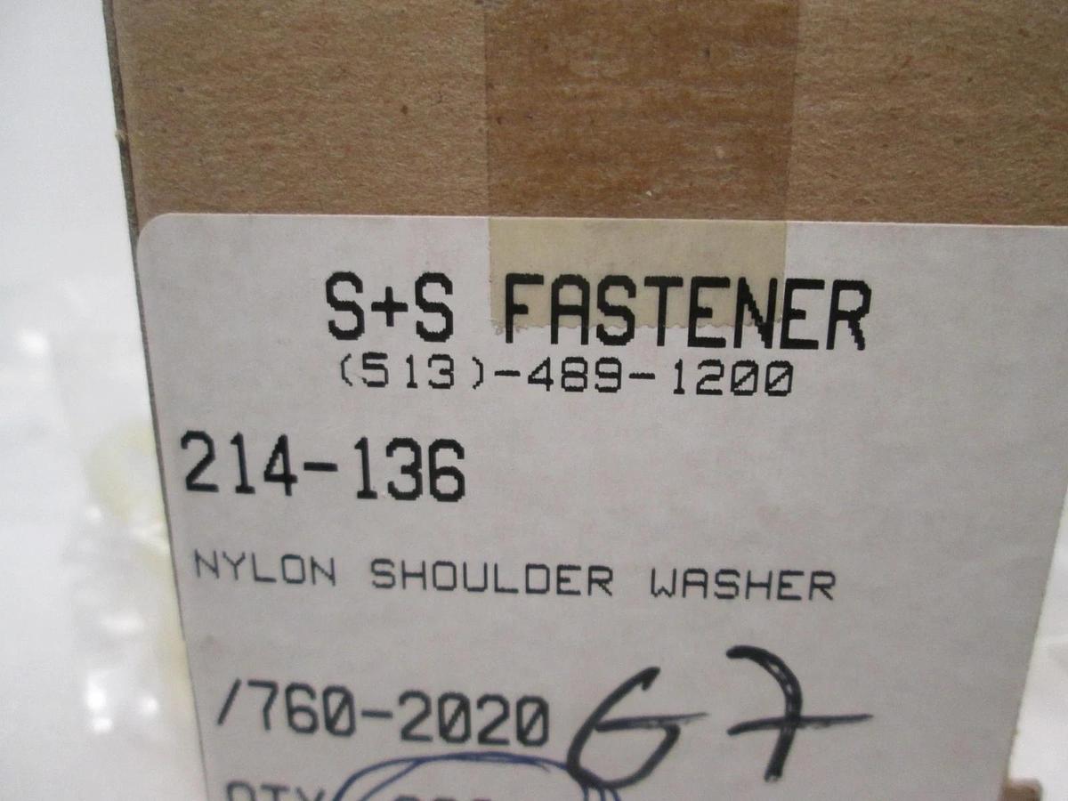 S+S Fastener, 214-136, Nylon Shoulder Washer, New, Lot of 700