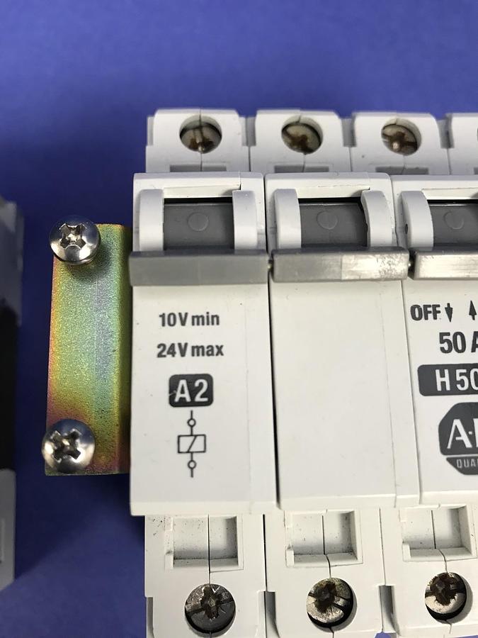 Used Allen-Bradley 1492-ACB H500 Circuit Breaker 4-Pole, 50A, Lot of 2