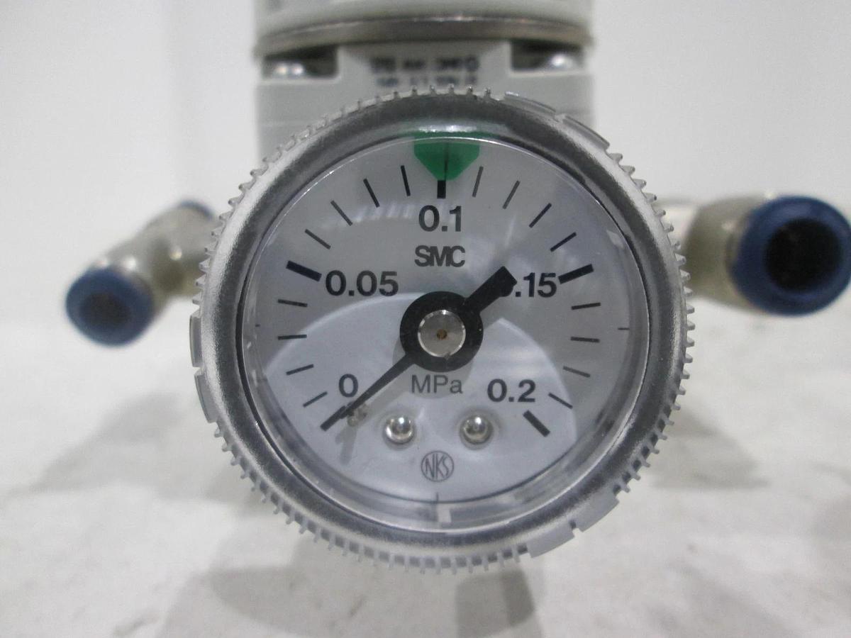Used SMC, ARP30-N02B-Z, Regulator Assy w/ 0-.2MPa Gauge and Bracket, Used