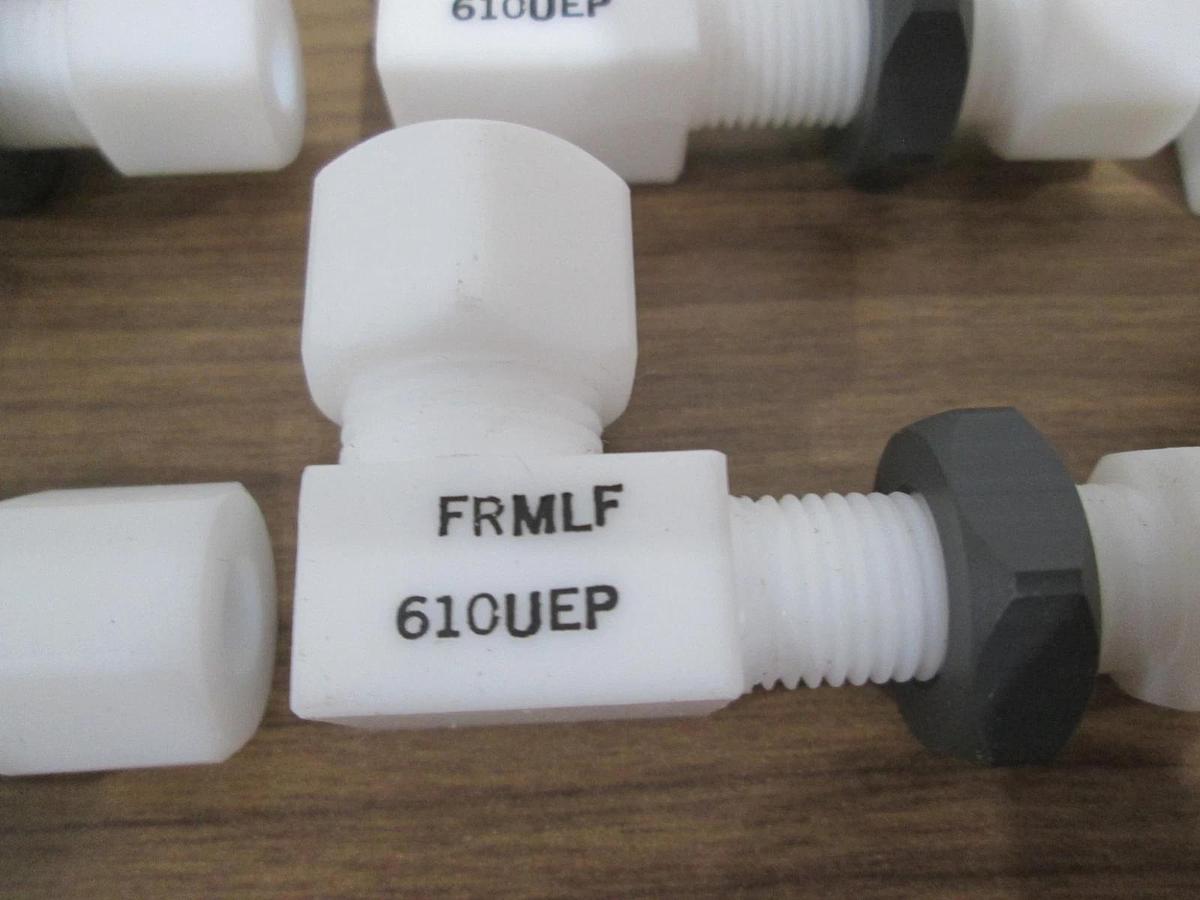 Teflon Fitting FRMLF-610UEP, Female Elbow Reducer 6mmX10mm, Longflare, Lot of 8