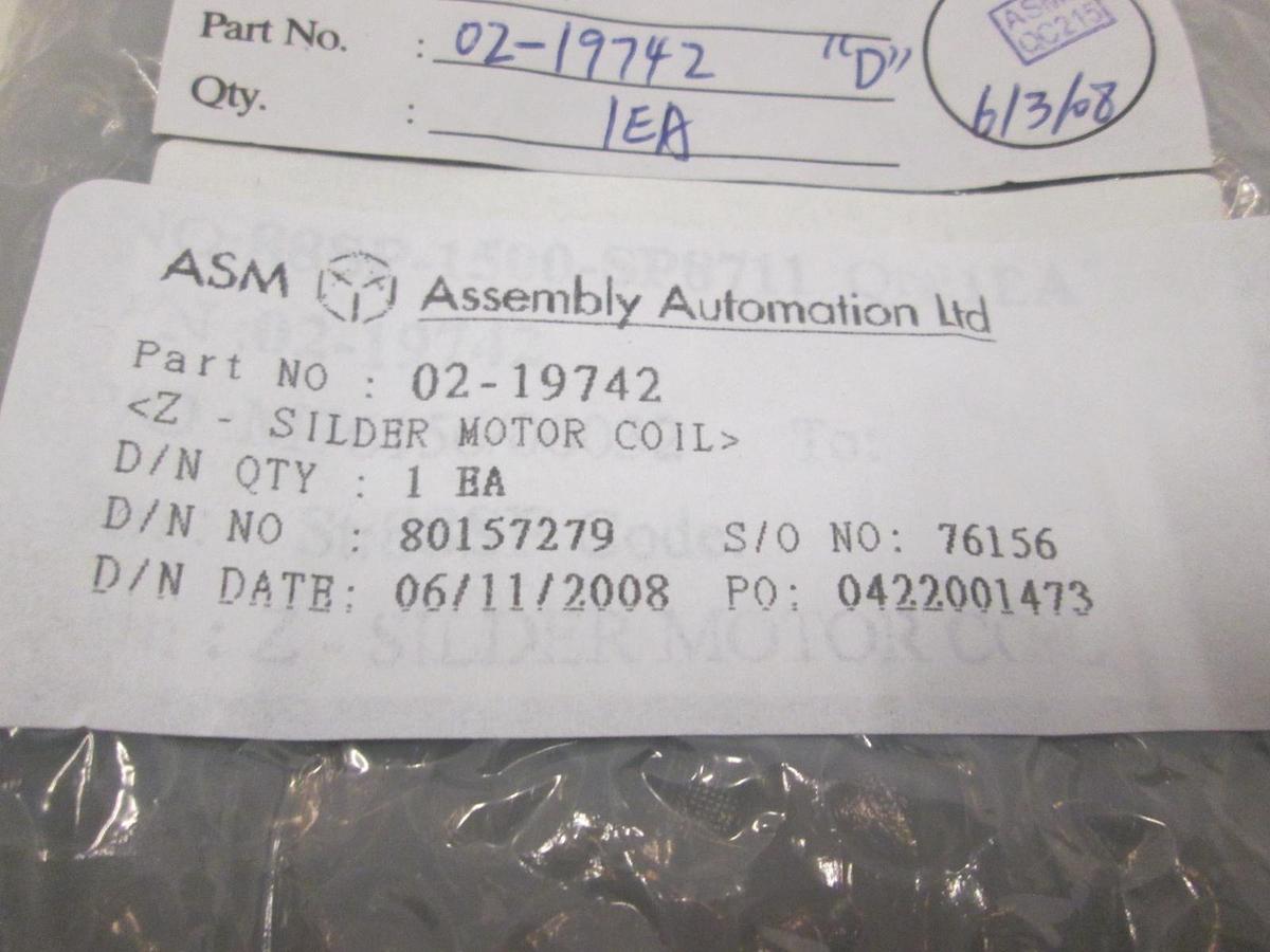 Used ASM, Z- Silder Motor Coil, 02-19742, New
