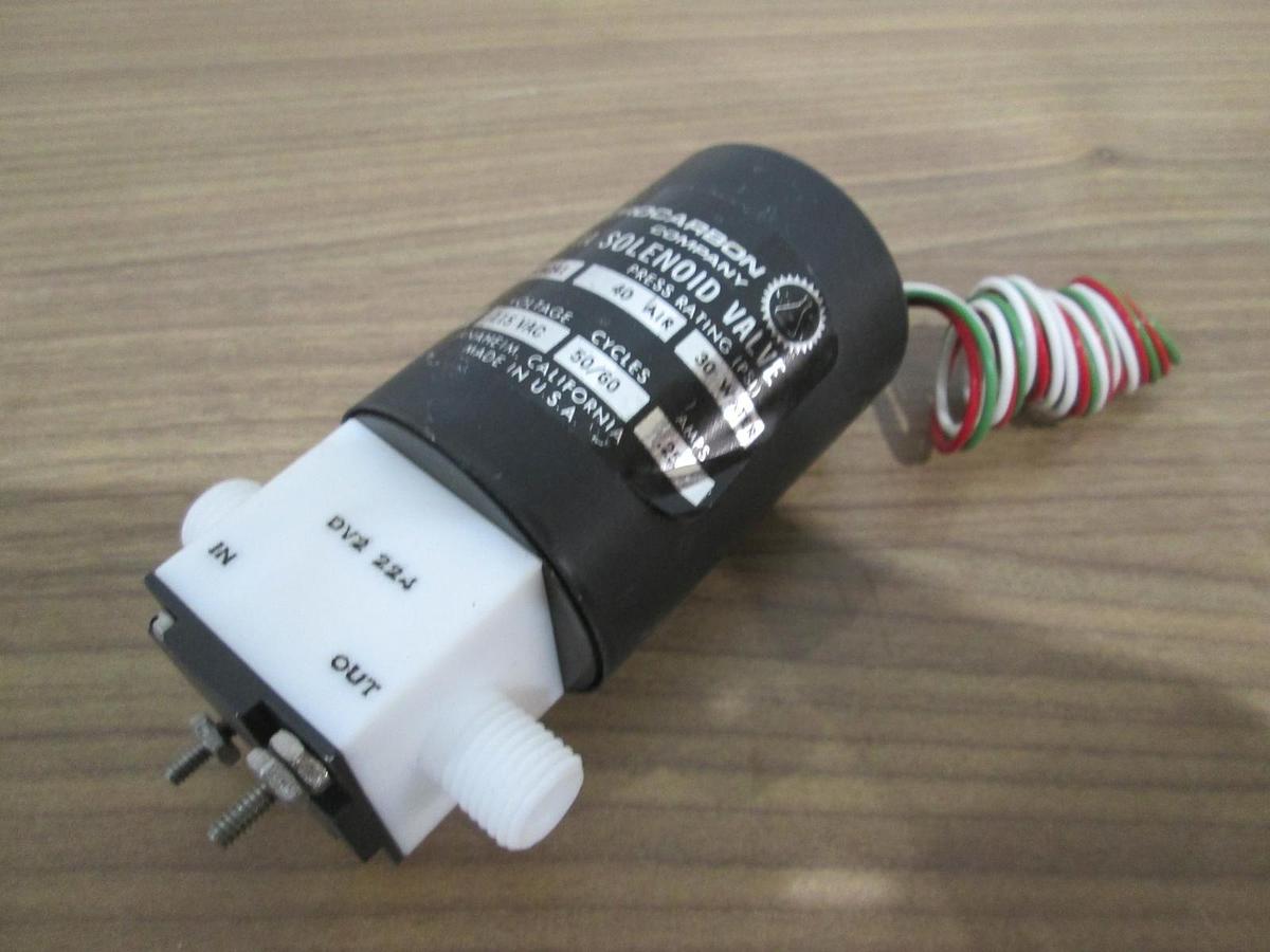 Used Fluorocarbon, DV2-224CNA1, Delta Solenoid Valve, 115VAC, .25A, 50/60 Cycle, Used