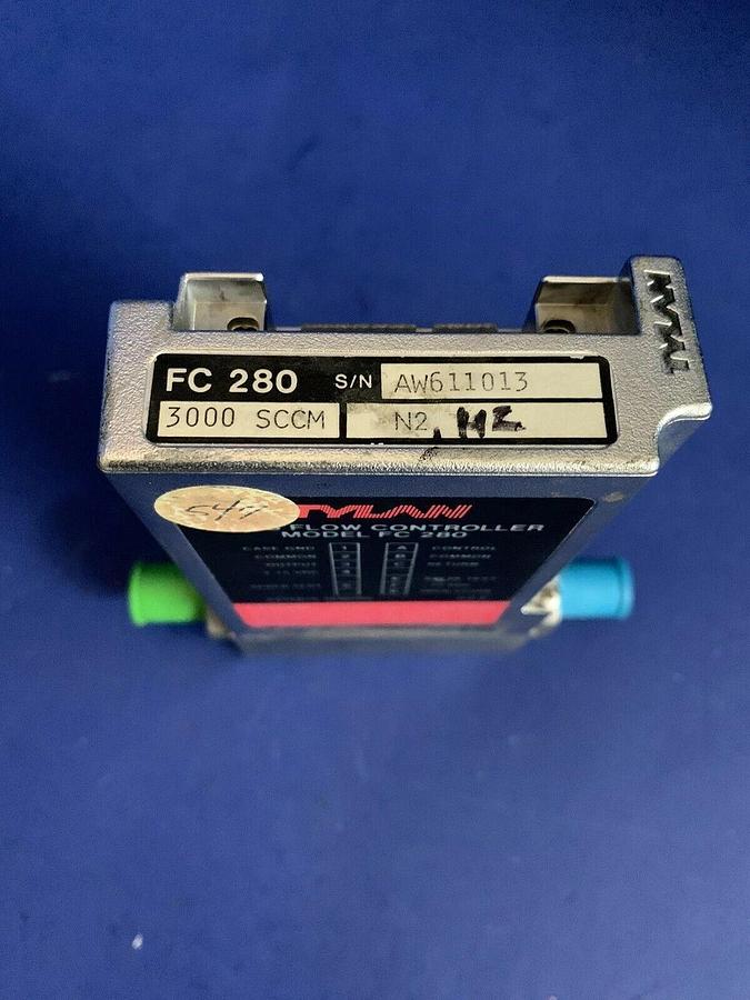 Used Tylan FC-280 Mass Flow Controller, 3000 SCCM, N2 / H2, 1/4" MVCR , Used