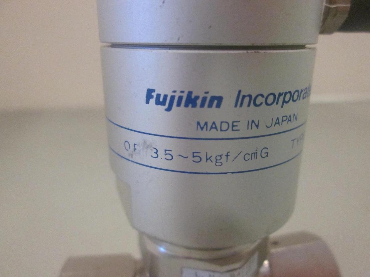 Used Fujikin, 3.5-5kgf, N.O. Pneumatic Valve, 1/2" FVCR, Used