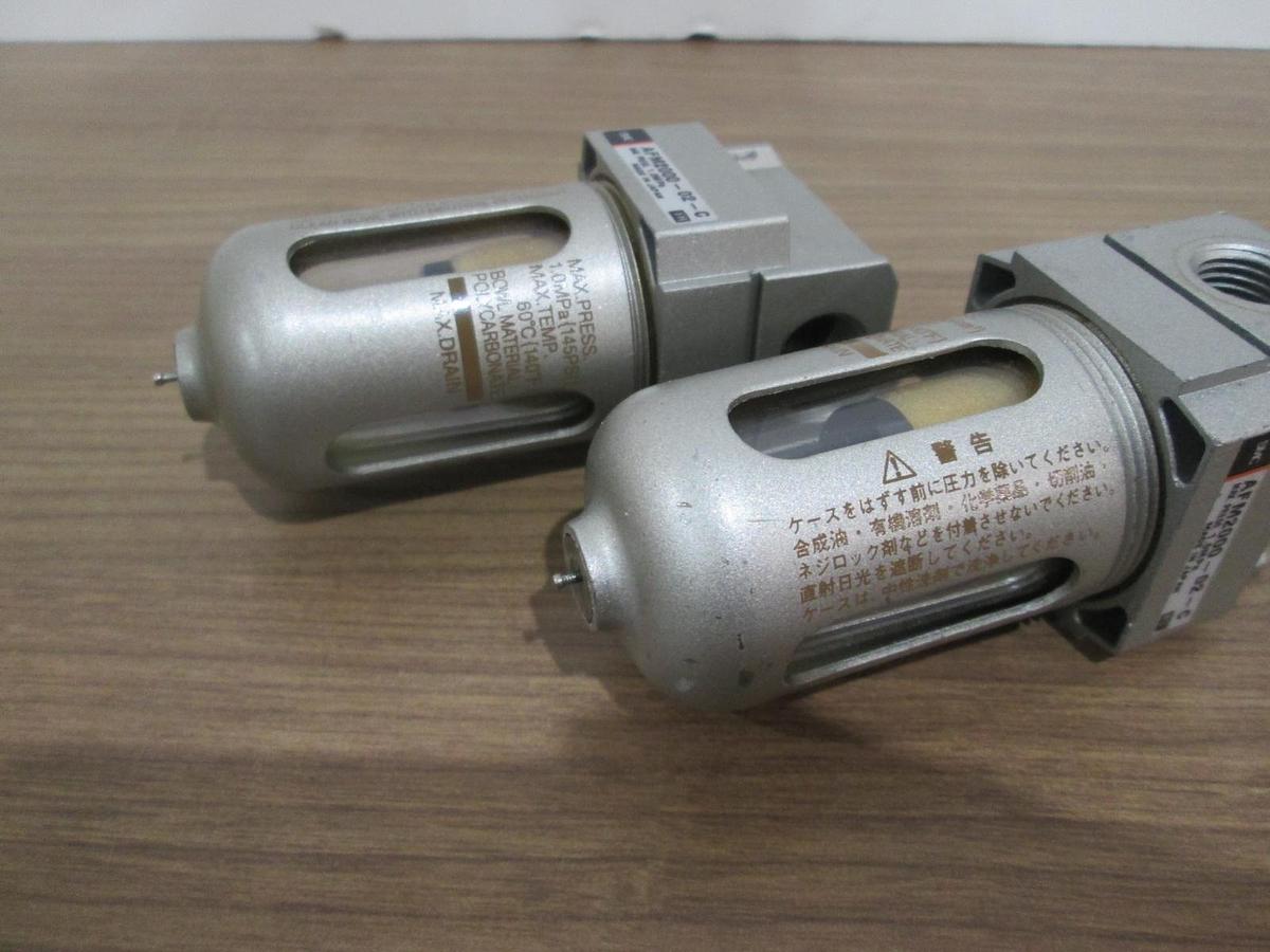 Used SMC, AFM2000-02-C, Pneumatic Filter, Used, Lot of 2