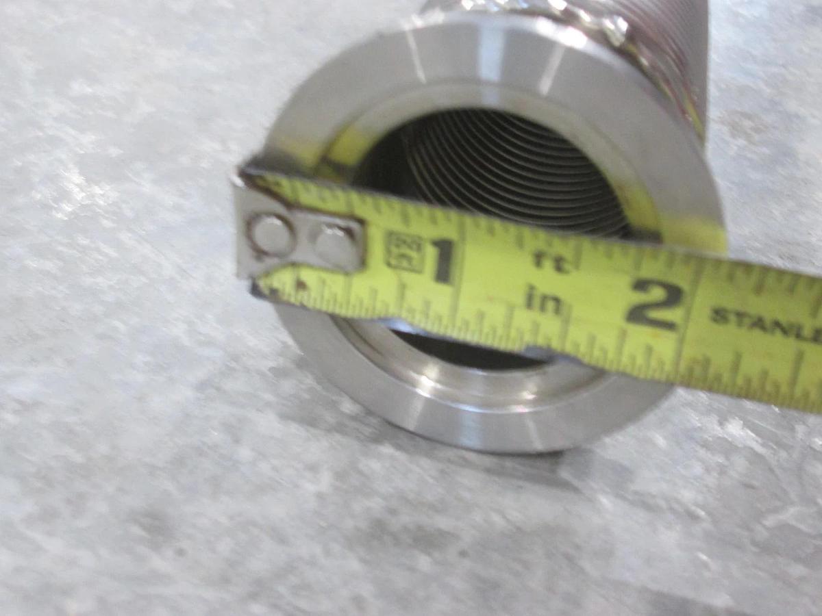 Used Stainless Steel Formed Bellows Vacuum Pipe / Socket, 19 1/2"L, 50MM Flange, Used
